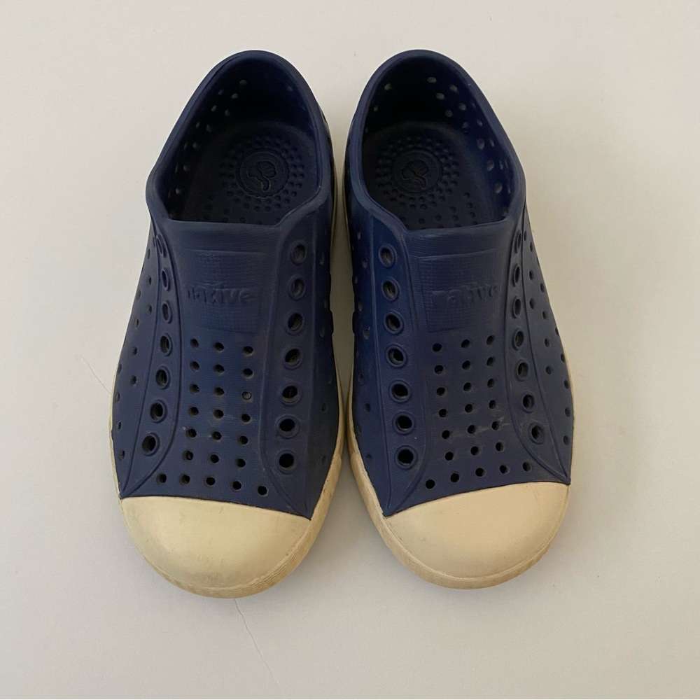 Navy and Egg shell Native shoes size 9